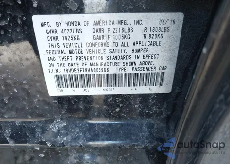 2017 Acura Ilx Premium Package/Technology Plus Package from USA, damaged, VIN 19UDE2F79HA005966